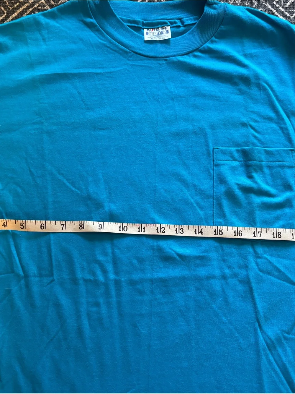 Vintage Hanes Beefy-T Men’s XL Teal Pocket T-Shirt with Original Tag